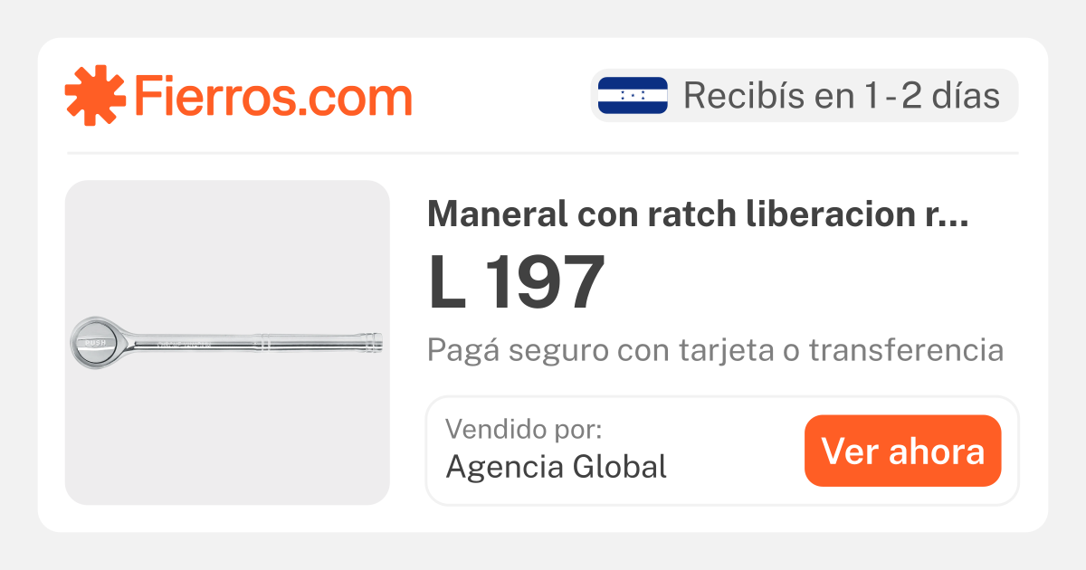 27351 Maneral con ratch liberacion rapida pretul 1/2 m-1245p 27351 | Fierros