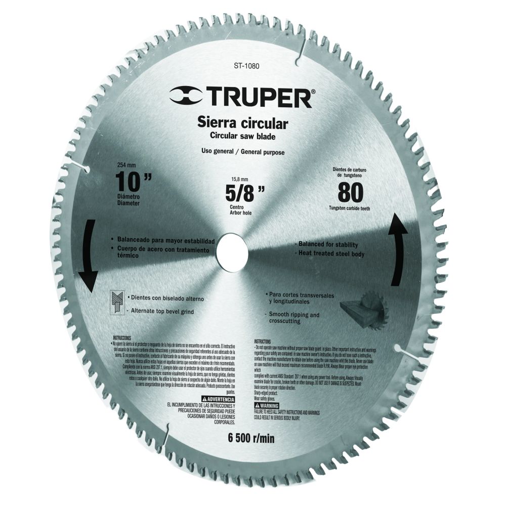 ProductoDISCO SIERRA CIRC 10 TRUPER ST-1040E  18307