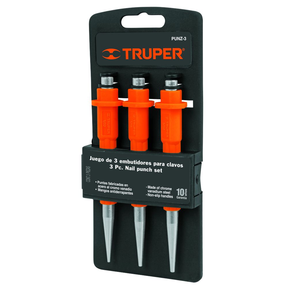 ProductoCENTRO PUNTO CON PROTECTOR TRUPER PUNZ-3 3PCS  18064