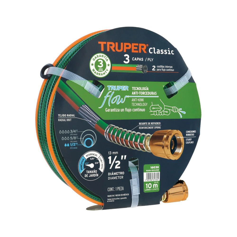 ProductoMANGUERA JARDIN 1/2 33REF TRUPER TIPO MET 16030