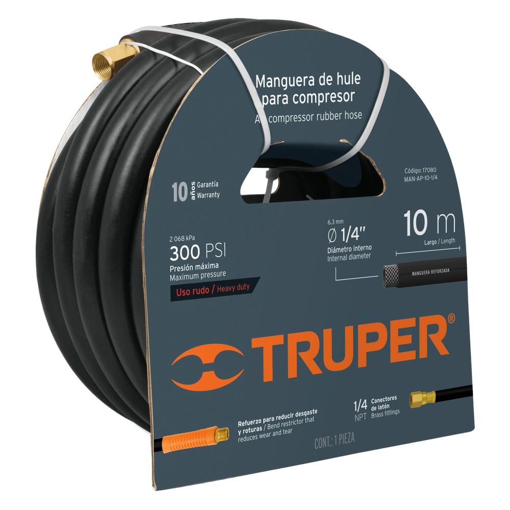 ProductoMANGUERA  PARA COMPRESOR 300PSI 3/8X15MTS TRUPER 19017