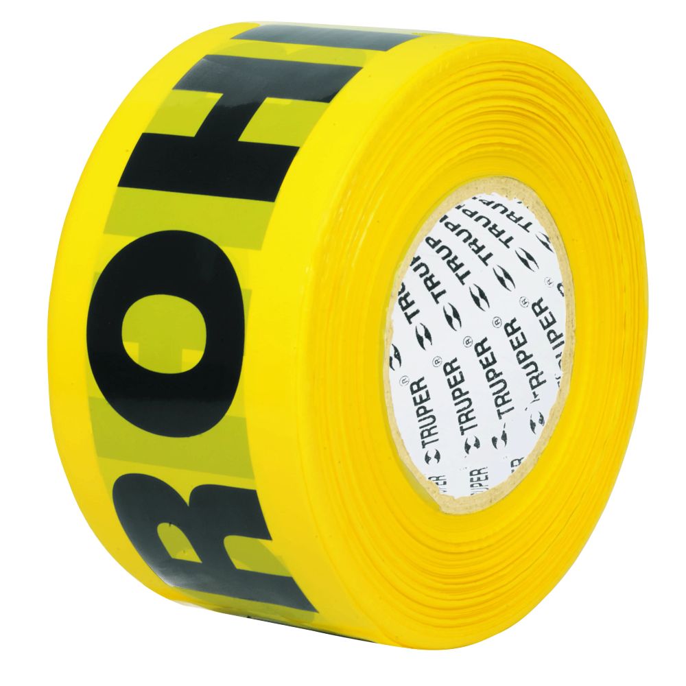 ProductoBANDA PRECAUCION PROHIBIDO AMARILLO 300MTS TRUPER 12579