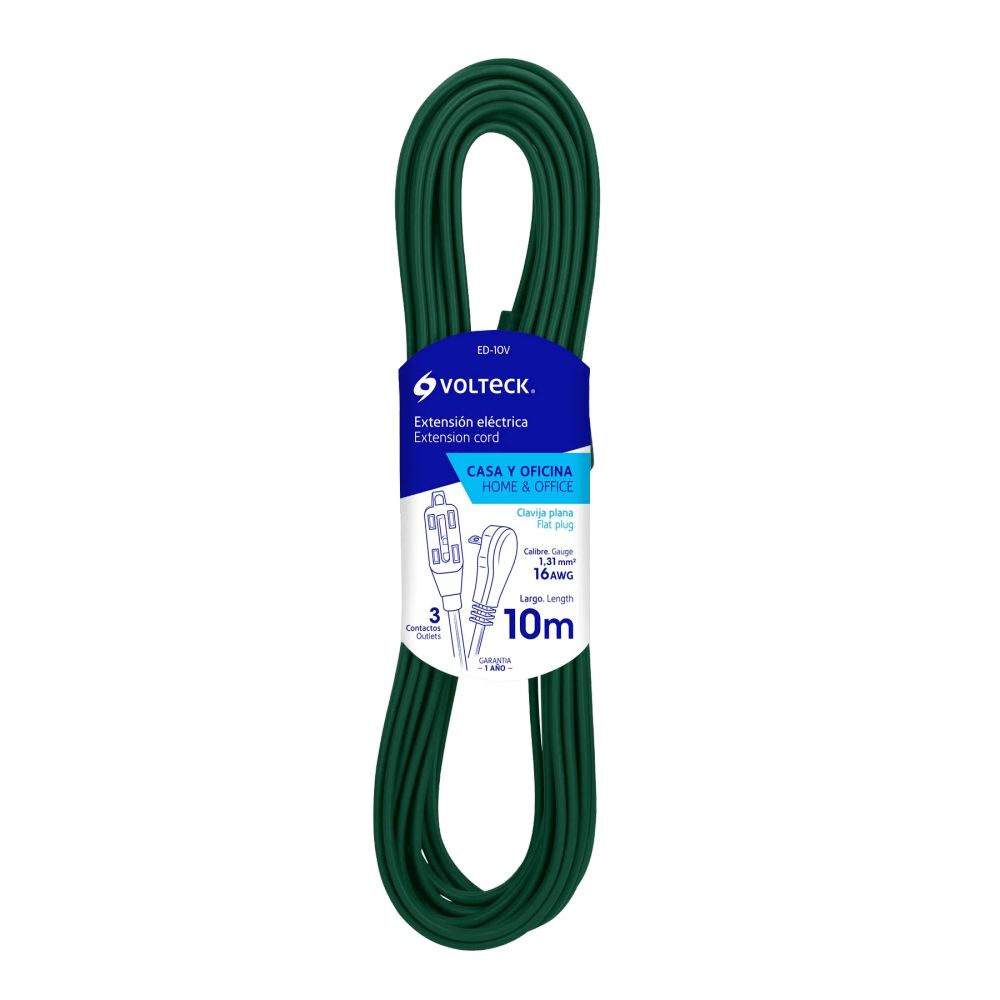 ProductoEXTENSION ELECTRICA 10MTS ED-10V VOLTECK VERDE  48038