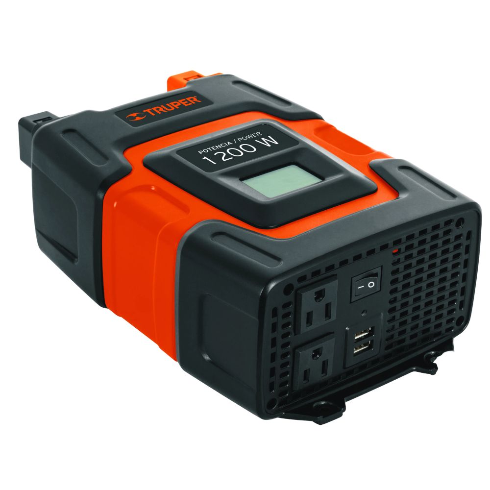 ProductoINVERSOR DE CORRIENTE PORTATIL 1200W C/PUERTO USB INCO-1000 TRUPER 10491
