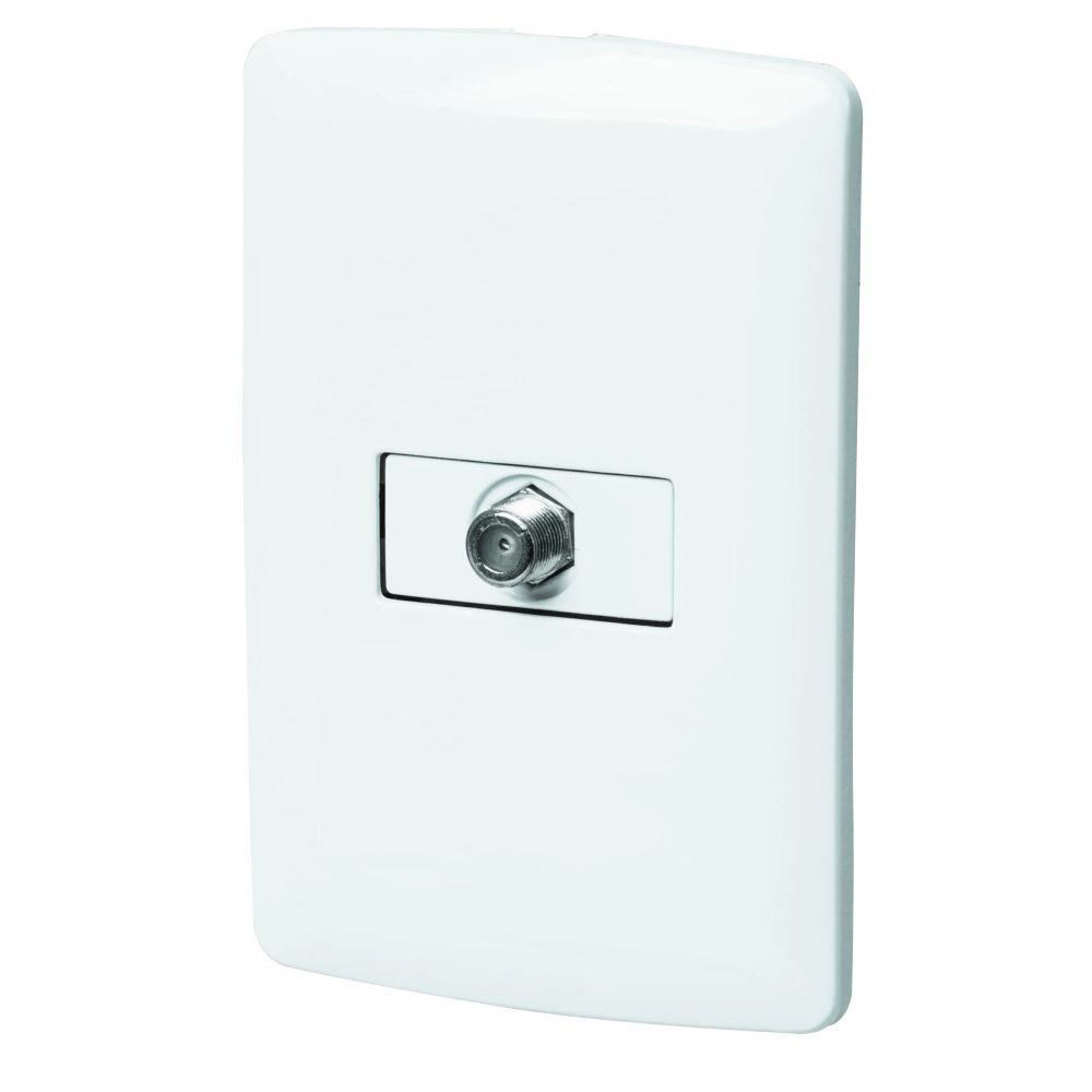 ProductoTOMA  PARA TV CON PLACA VOLTECK ITALIANA BLANCA 46466