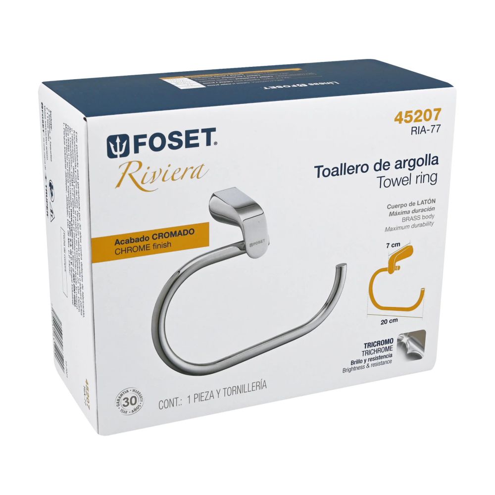 ProductoPORTA TOALLA DE ARGOLLA FOSET RIVIERA 45207