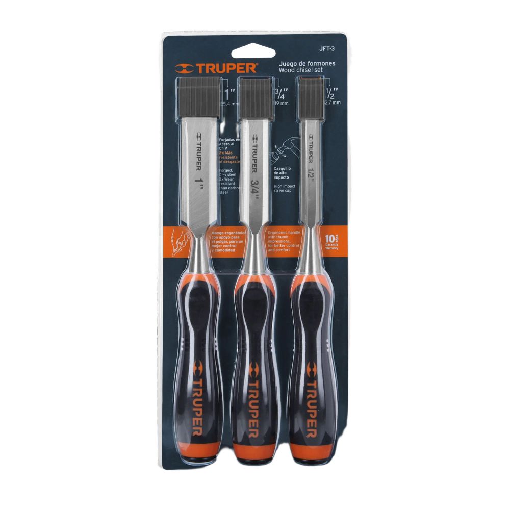 ProductoFORMON TRUPER 3-PCS 1/2-3/4-1" JFT-3 PROFESIONAL  17759