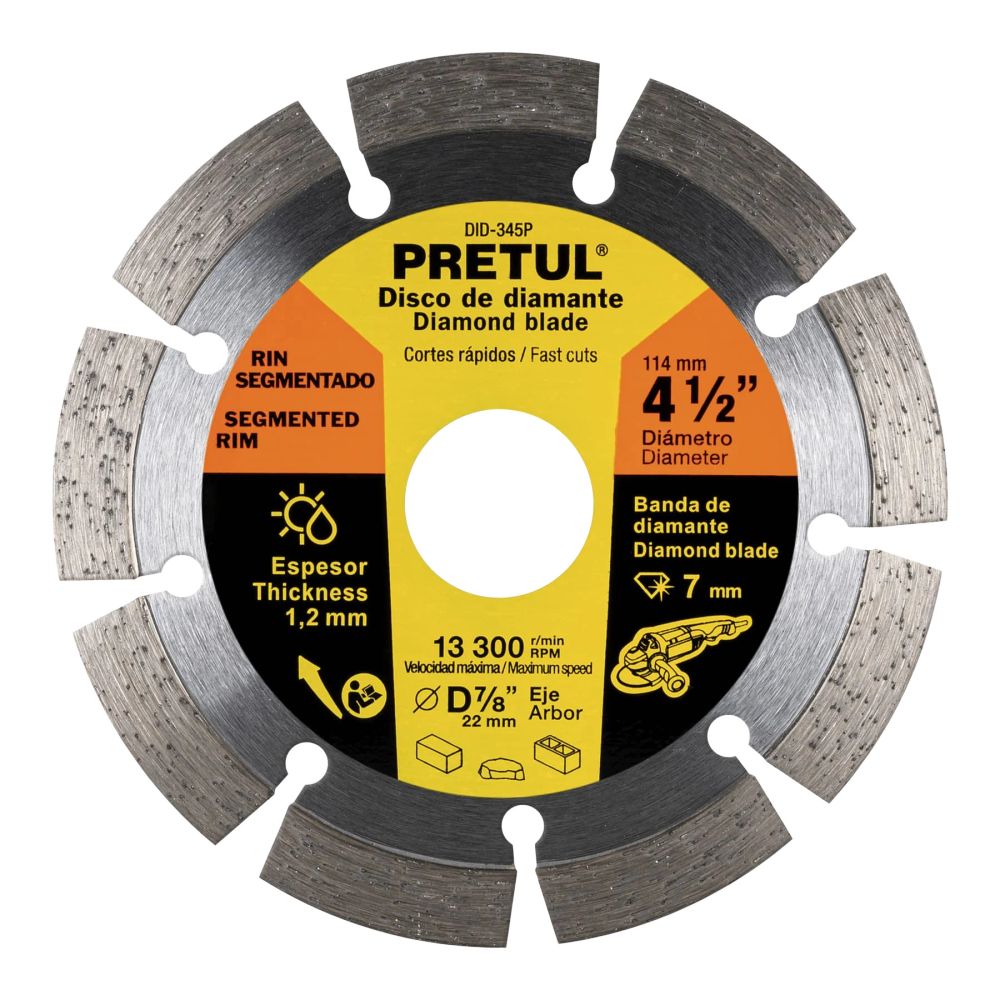 ProductoDISCO DIAMAN 4-1/2 RIN SEGMENTADO DID-345P PRETUL 27032