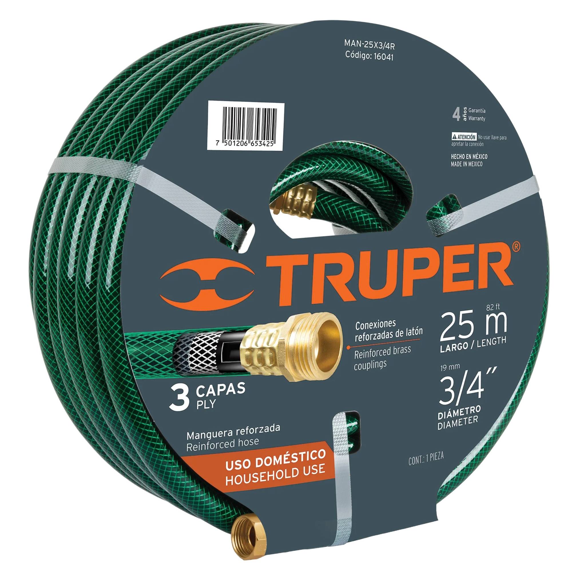 ProductoManguera jardin 1/2 82 man-25x1/2r refor truper 16033