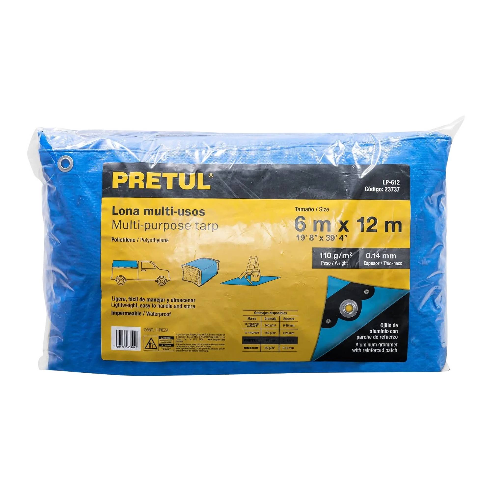 ProductoTapacarga plastico 20'x40' lp pretul  23737