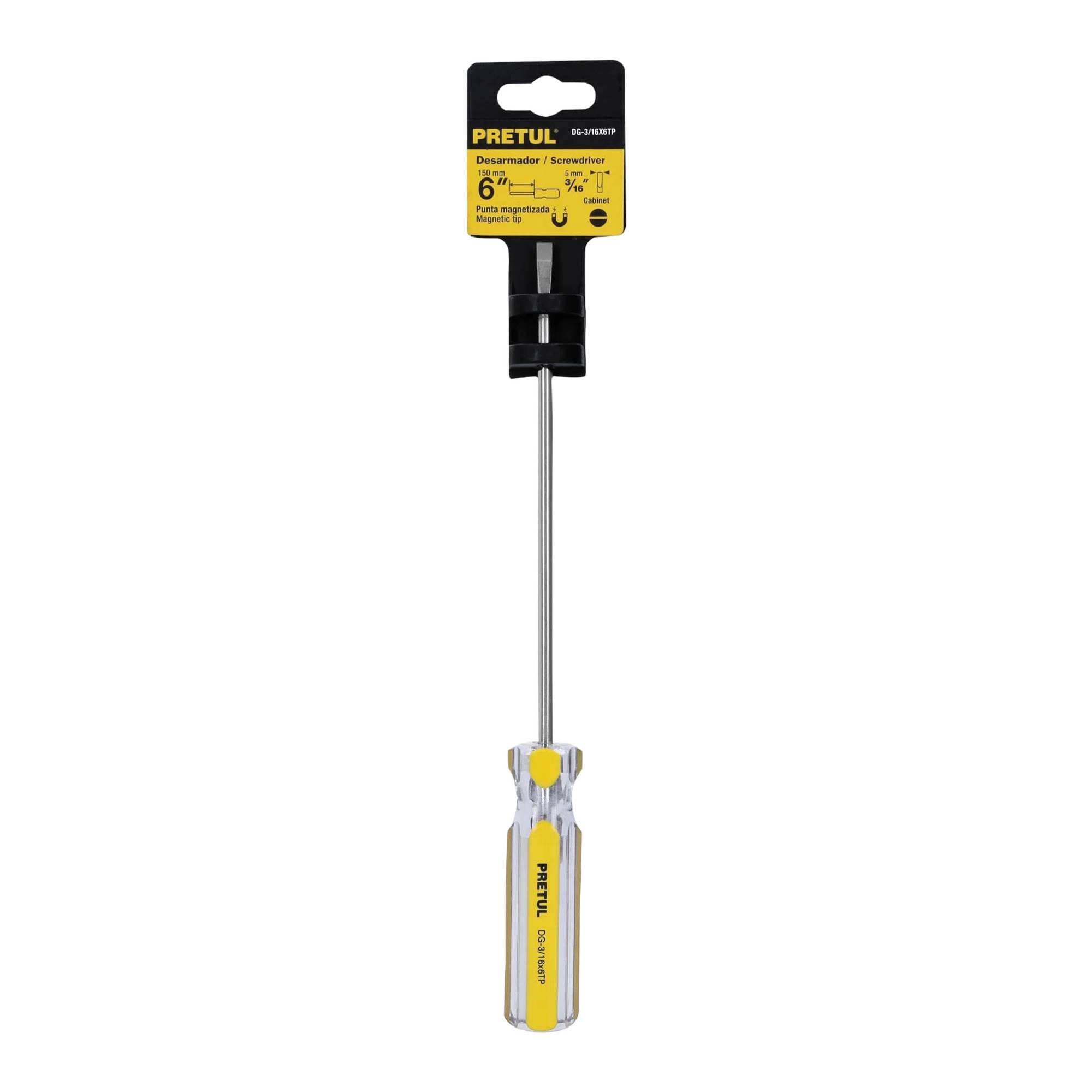ProductoDesarmador plano pretul dg-3/16x6tp m/pvc 21468