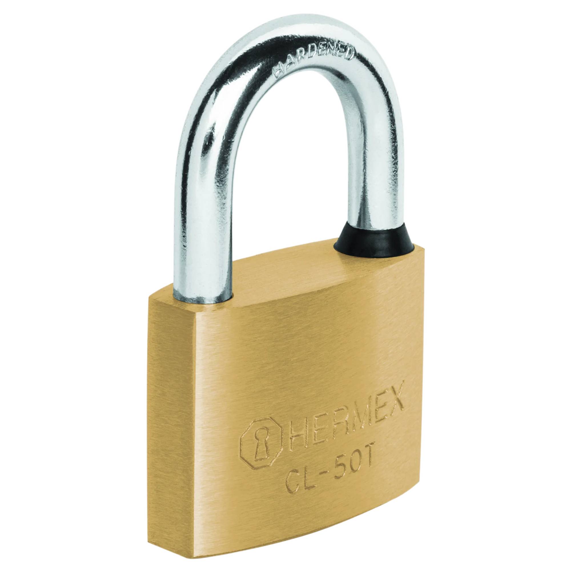 ProductoCandado hermex 50mm cl-50t llave tubular dorado pulido 43304