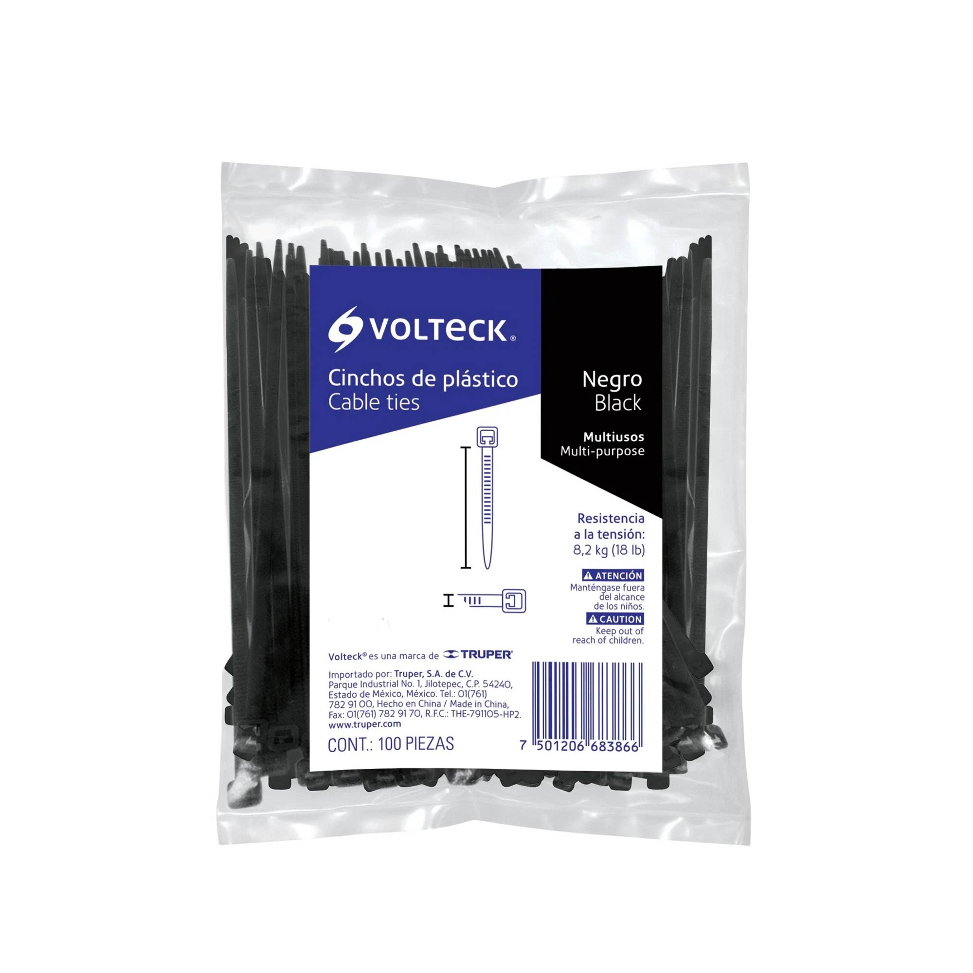 ProductoAbrazadera plastico ajustable 50 lbs volteck 350 mm cin-5035n  44329