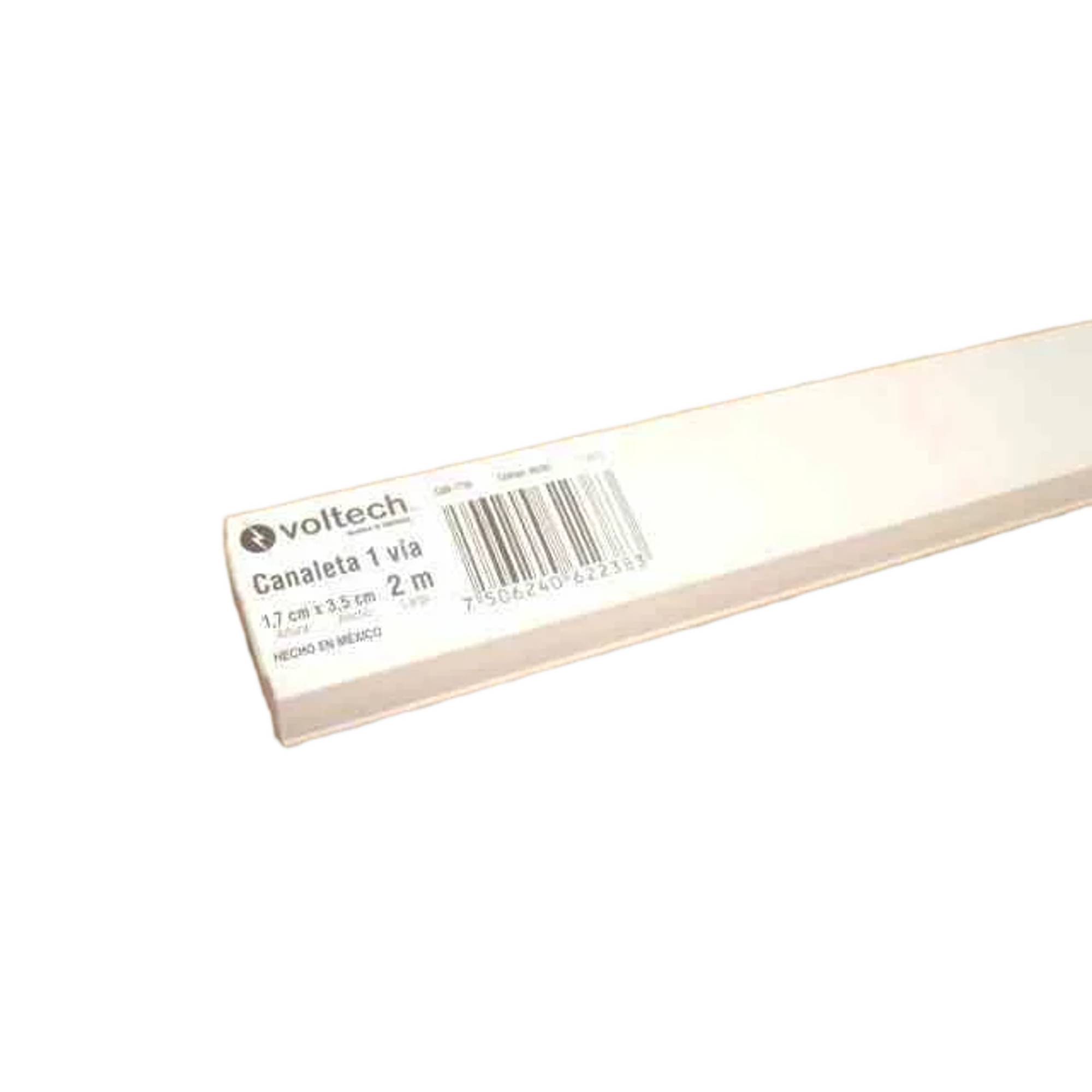 ProductoCanaleta plastica 2mts 1-via blanca volteck 17x35mm can-1735 46282
