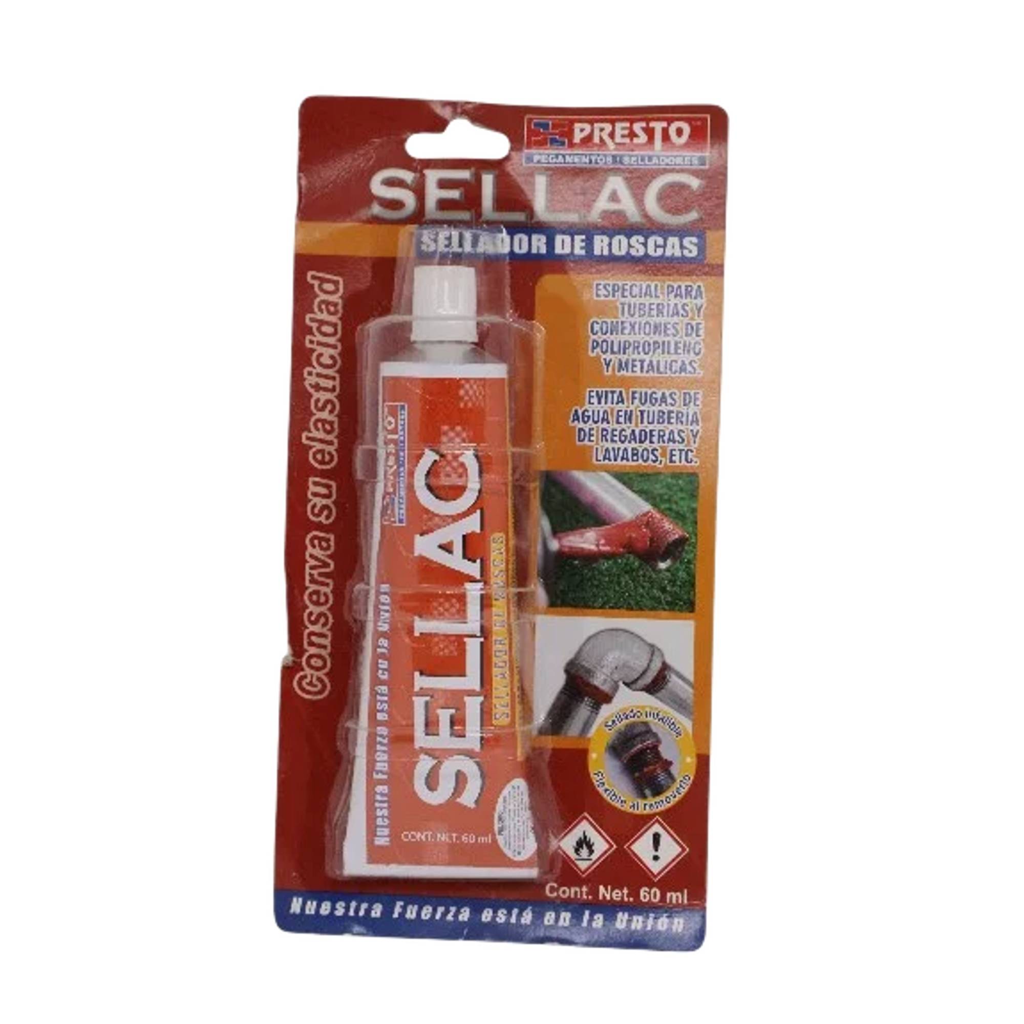 ProductoSellador de rosca pvc/galvanizado 60ml presto sellac 1106